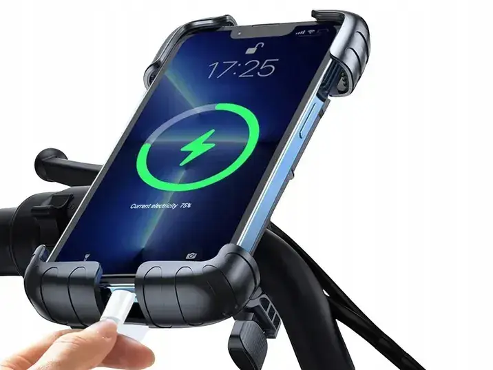 Motorsiklet Telefon Tutucu Pratik Kurulum Güçlü Tutuş Bisiklet Atv Motorsiklet Siyah - Şeffaf