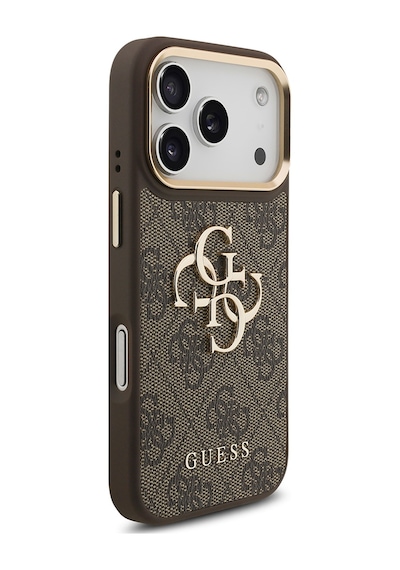 Apple Uyumlu iPhone 17 Pro Kılıf Guess Lisanslı 4g Büyük Metal Logolu Kalın Askılı Kapak Kahveren Kahverengi