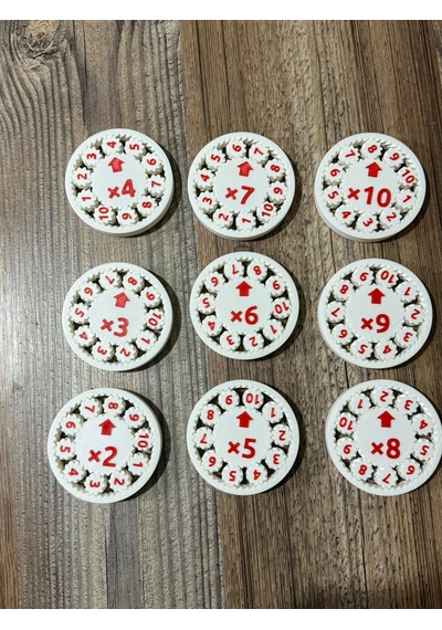 Çift Yüzlü Dişli Çarpışma Ve Bölme Çarkları - Eğitici İlkokul Matematik Materyali 3d