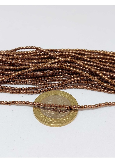Yaşam Tohumu 35620 Hematit Taşı Dizi 2 MM Kolye Gümüş