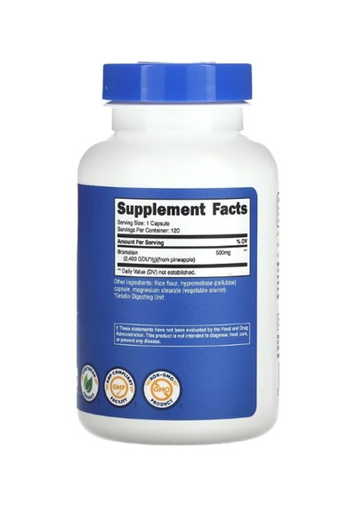Nutricost, Bromelain, 500 Mg, 120 Capsules.usa 3834
