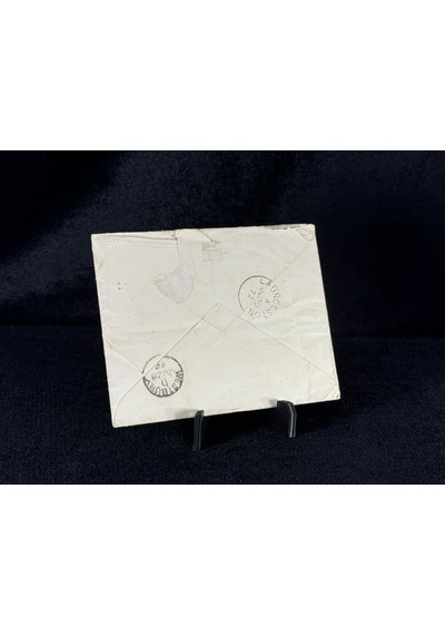 İngiltere Klasik Dönem 1872 Victoria Dönemi Red Penny Pullu Zarf Postadan Geçmiş Varış Damgalı