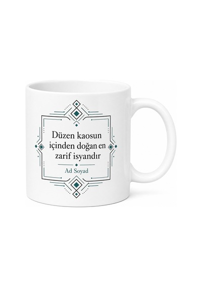 Obsesif Kompulsif Düzen Hastasına Simetri Kuralı Kupa Bardak Hediye Beyaz / Çok Renkli