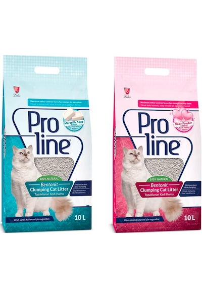 Proline Marsilya Sabunu Kokulu 10 L + Proline Bebek Pudralı Kedi Kumu 10 L