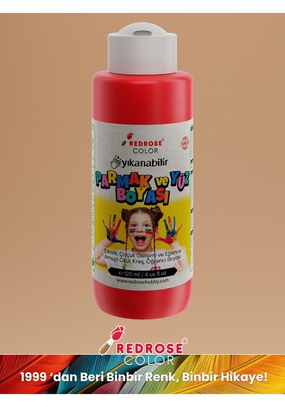 Red Rose Kırmızı Parmak Boyası 120 ML Yıkanabilir