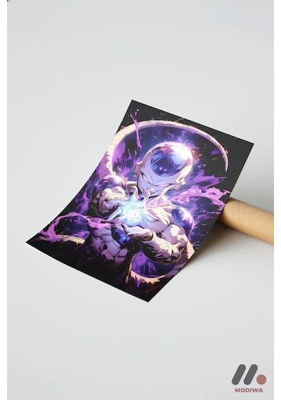 Dragon Ball Frieza Anime Poster, Çerçevesiz Yüksek Kalite Duvar Afişi - Anime Severlere Özel Hediye