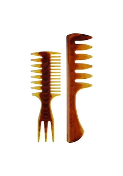 5 Parça Saç Şekillendirme Tarak Seti Tüm Saçlar Wax Tarakları Berber Tarakları Kırmızı-sarı 5 Adet Kırmzı-sarı Desen