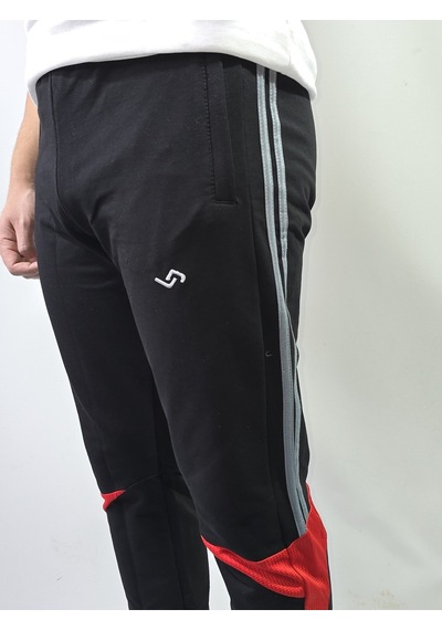 Jump Erkek Pamuklu 2 İplik Slim Fit Fermuarlı Paça Eşofman Altı Siyah