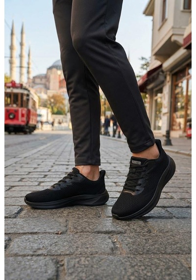 Scooter M2003 Rahat Tekstil Sneaker Erkek Ayakkabı Siyah