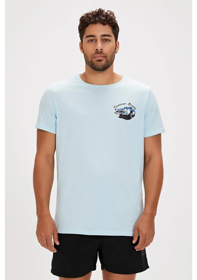 Bad Bear Dustin Sky Blue Baskılı Erkek Tişört Siyah