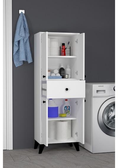 Zümra Kapaklı Ve Çekmeceli Banyo Dolabı Beyaz