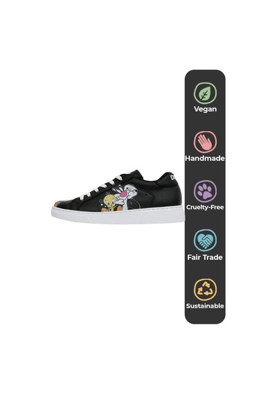 Kadın Vegan Deri Siyah Sneakers - Warner Bros Best Of Tweety And Sylvester Tasarım Çok Renkli Kadın Vegan Deri Siyah Sneakers - Warner Bros Best Of Tweety And Sylvester Tasarım Çok Renkli