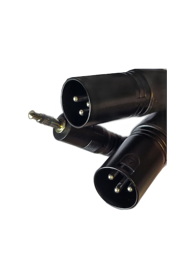 2 Xlr Erkek To 3.5mm Aux Mikser Amfi Mikrofon Ses Kablosu 1.5m Siyah