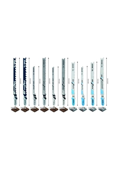Professional 10 Parçalı Dekupaj Testere Bıçağı Seti Basic For Wood And Metal Ahşap Ve Metal İçin, Dekupaj Teste çok renkli