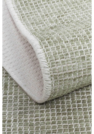 Divan Şönil Pamuklu Tek Renk Desensiz Kilim Oval Halı Hr-1457 Yeşil