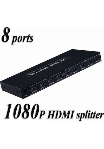 8 Port Hdmi Splitter Hdmi Çoğaltıcı Çoklayıcı Dağıtıcı 8'li