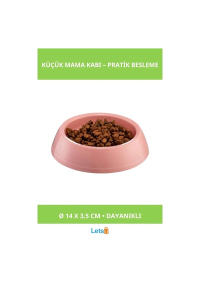 Dayanıklı Yıkanabilir Küçük Yuvarlak Mama Kabı Mor Mavi Yeşil Pembe