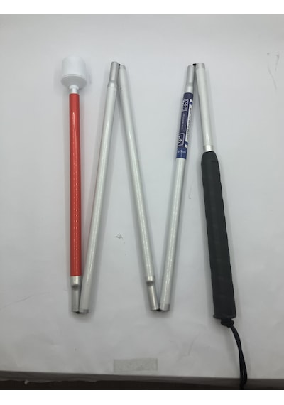 Görme Engelliler İçin Beyaz Baston 5 Katlamalı 120 Cm