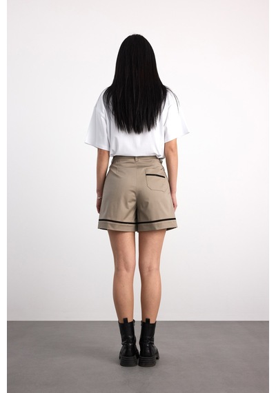 40406-05178 Kadın Gabardin Şort 40406-05178 Yeşil