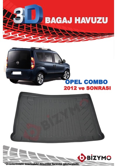 Opel Combo 2012-2018 3D Bagaj Havuzu Bizymo Opel Combo 2012-2018 3D Bagaj Havuzu Bizymo