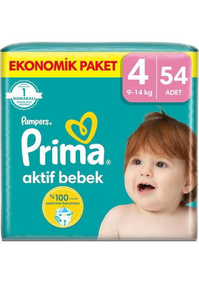Prima Bebek Bezi Beden:4 9-14kg Maxi 216 Adet 4 Numara 4'lü