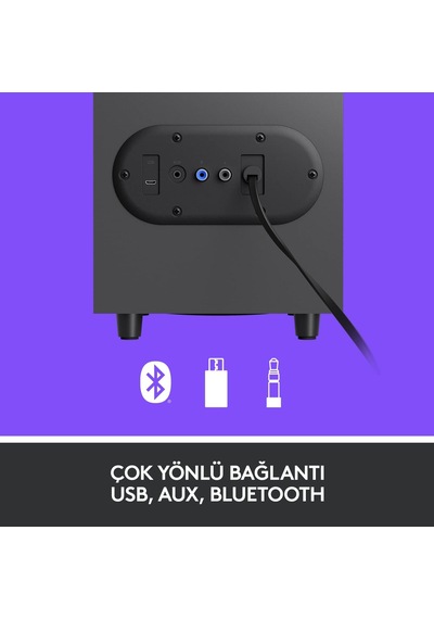 Z407 2.1 Bluetooth Hoparlör Sistemi, Subwoofer, Kompakt Tasarım, Kontrol Kadranı, 20 M Kablosuz Kullanım Mesafesi, 80 W, Siyah