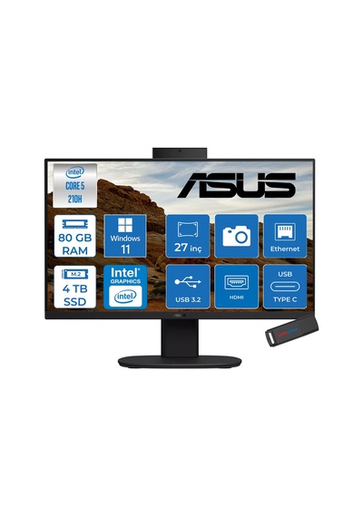 Asus V470VAK-C516512B0DH30 Core 5 210H 80 GB 4 TB SSD 27" W11H AIO Masaüstü Bilgisayar