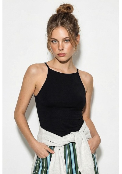 Shade Kadın Halter Yaka Saran Basic Bluz 60251253 - Siyah