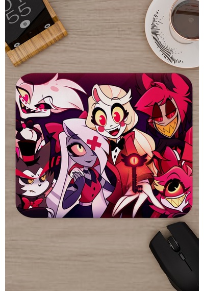 Hazbin Hotel Kaymaz Dikişli Kauçuk Oyuncu Mousepad V2 - 22x18 Gaming Mouse Pad Fare Altlığı