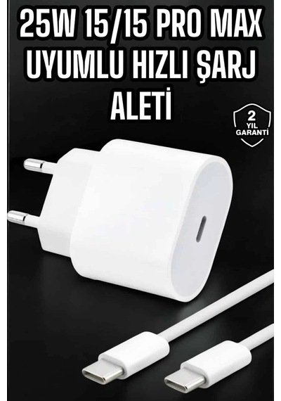 Güç Adaptörü Ve Kablosu Şarj Aleti 15/15 Pro Max Uyumlu Hızlı Şarj