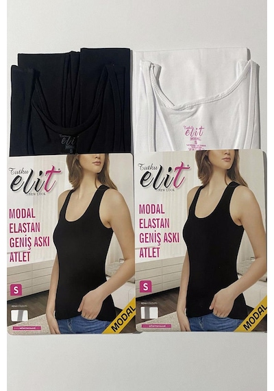 Tutku Elit Kadın Modal Likralı Geniş Askılı Atlet 2002 - 9 Adet 001