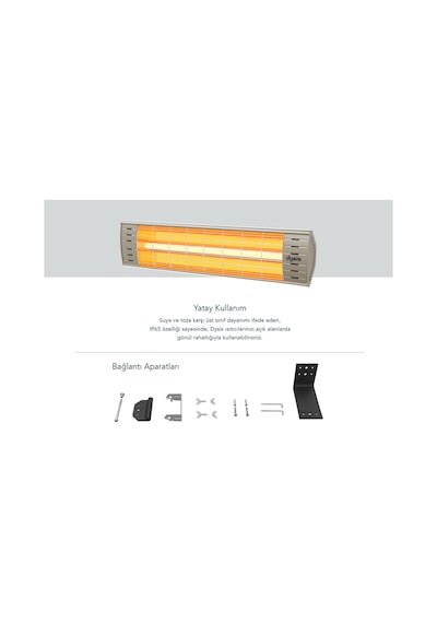 Dysis DH-7486 Art Plus Karbon Serisi IP65 Suya-Toza Dayanıklı 2300 W Bej İç/Dış Mekan Isıtıcı