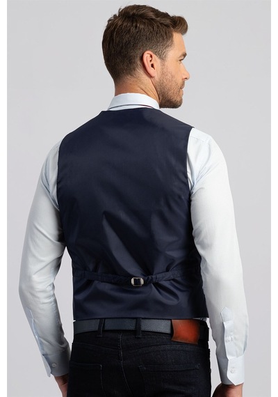 Tudors Slim Fit Dar Kesim Düz Cepli Erkek Yelek-3351