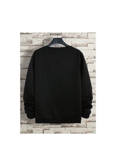 Tarzsokak Unisex Siyah Oversize Kırmızı Brooklyn Baskılı Sweatshirt Yenibrooklynsw12