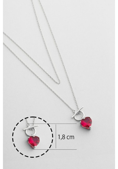 So Chic Amour 18 Ayar Beyaz Altın Kaplama 43 Cm Gümüş Kolye Rodyum