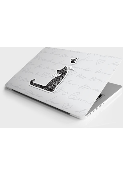 Laptop Sticker Bilgisayar Notebook Pc Kaplama Etiketi Kedi Kelebek