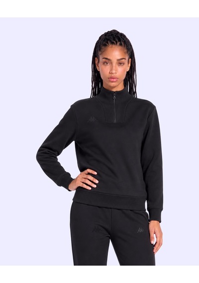 Kappa İleria Tur Kadın Siyah Oversize Sweatshirt