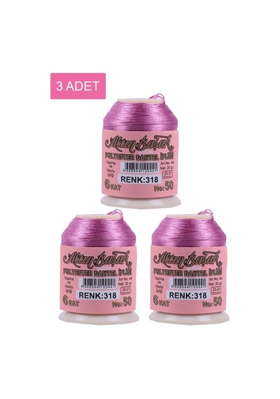 3 Adet Altınbaşak Oya Ve Dantel İpi 20 Gr - Royaleks - No: 318