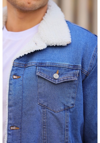 Serseri Jeans Erkek Kürklü Kot Ceket İçi Kürklü Kot Ceket