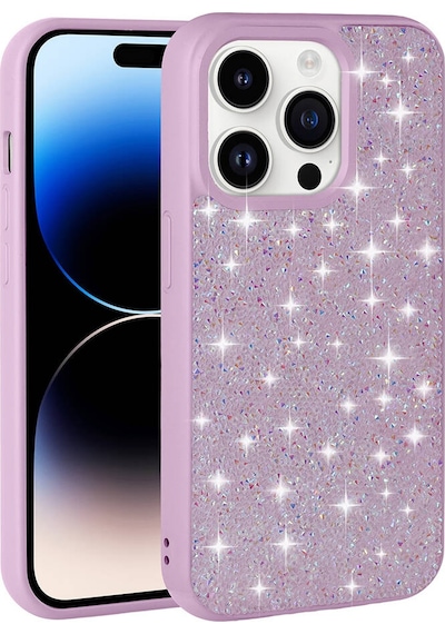 Apple Uyumlu iPhone 14 Pro Max Kılıf Parlak Taşlı Tasarım Zore Pırlanta Kapak Siyah