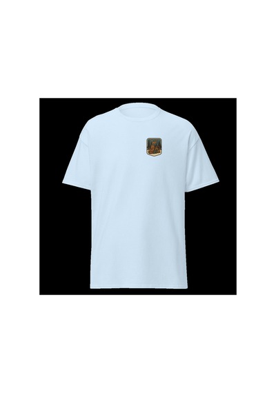 Wildstyle Tilki Renkli Vintage Yaban Hayat Doğa Orman Rozet Baskılı Unisex Bisiklet Yaka Pamuklu Tişört Bebe Mavi