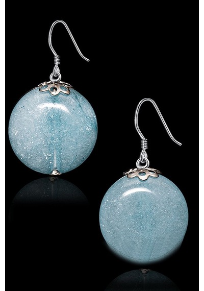 Sertifikalı Larimar Taşı Doğal Taş Küpe - 1.kalite Çok Renkli
