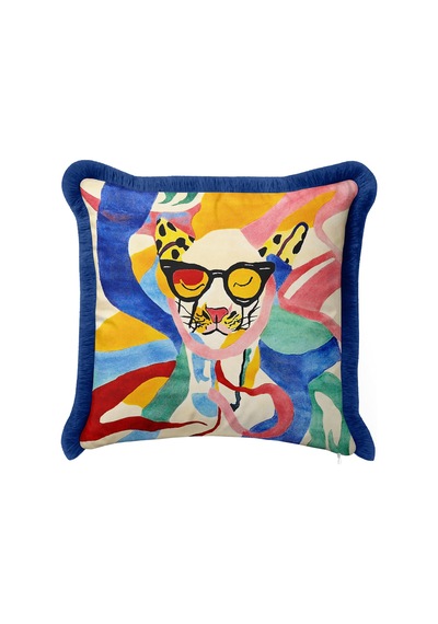 Pop Art Kedi Figürlü Renkli Saçaklı Yastık Kılıfı - Soyut Mavi Lacivert Püsküllü Kırlent Kılıfı Sessiz Kanyon Nova Pop Art Kedi Figürlü Renkli Saçaklı Yastık Kılıfı - Soyut Mavi Lacivert Püsküllü Kırlent Kılıfı Sessiz Kanyon Nova