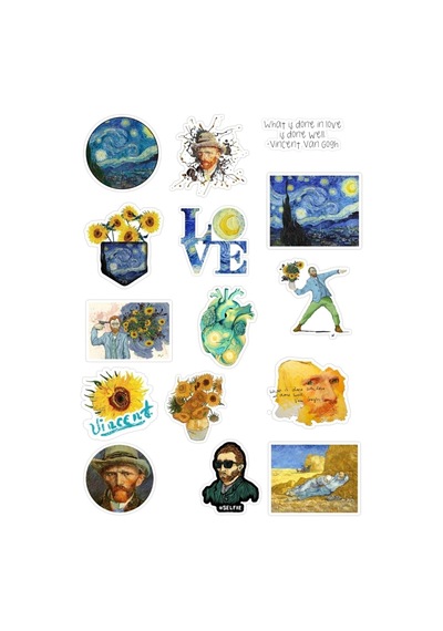 Van Gogh Sticker Seti Telefon Bilgisayar Ve Diğer Yüzeylere Uygun