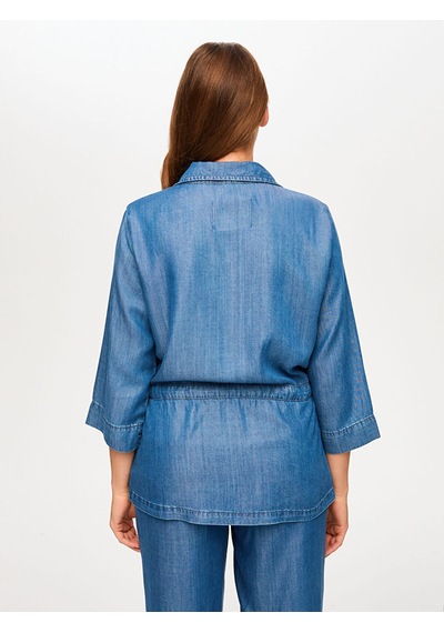 Faik Sönmez Beli Tünelli 3/4 Kol Liyoselli Jean Gömlek S26jgm001 Us26jgm00127 İndigo