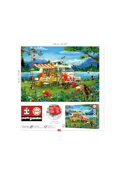 Educa 1000 Parça Harika Kamp Tatili Puzzle - 19922 - Camping Holiday