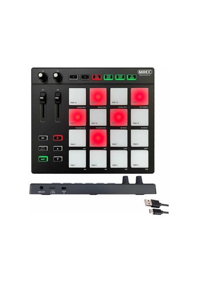 Midex İmpressive Paket - 5 Stüdyo Ekipmanları Seti Monitör Mikrofon Ses Kartı Kulaklık Midi Klavye Pad Controller