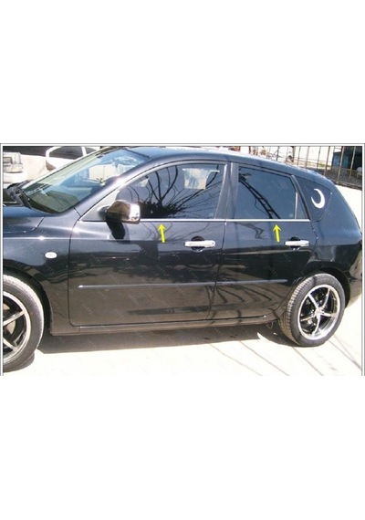 Ebal Otomotiv Mazda 3 Krom Cam Çıtası 4 prç. 2003-2009 Arası P. Çelik (HB)
