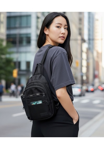 Classone Crossbody Vıp Su Geçirmez Kumaş,fermuar Çarpraz Askılı Unisex Omuz Ve Bel Çantası Siyah