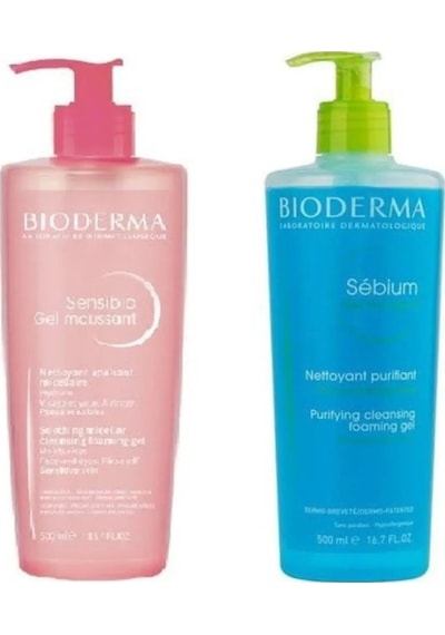 Bioderma Sensibio Foaming Gel 500 ML + Sebium Foaming Gel 500 ML Bioderma Sensibio Foaming Gel 500 ML + Sebium Foaming Gel 500 ML